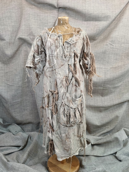 Hand-Painted Dress With Threaded String