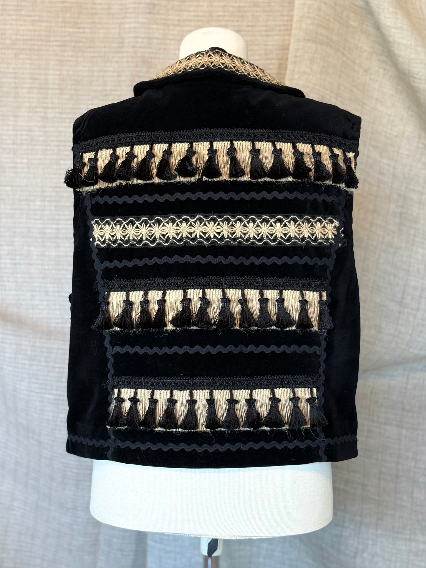 Black Vest with Black and Sandy Details