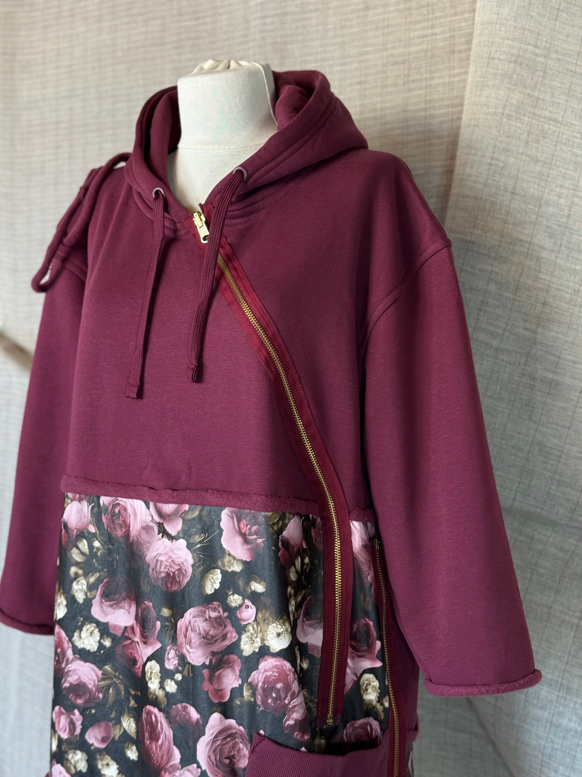 Burgundy Hoodie Dress