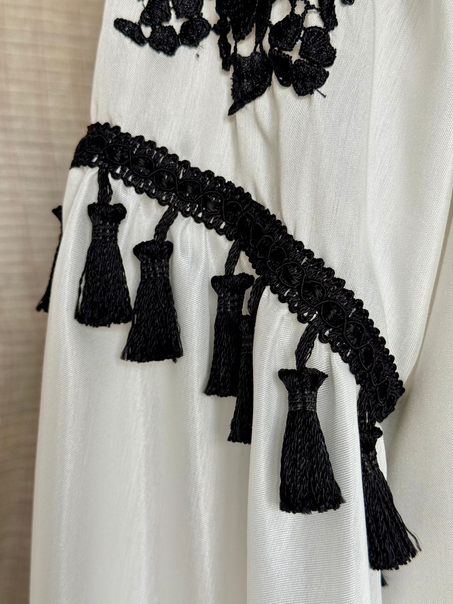 Folklore-inspired Dress with Black Details