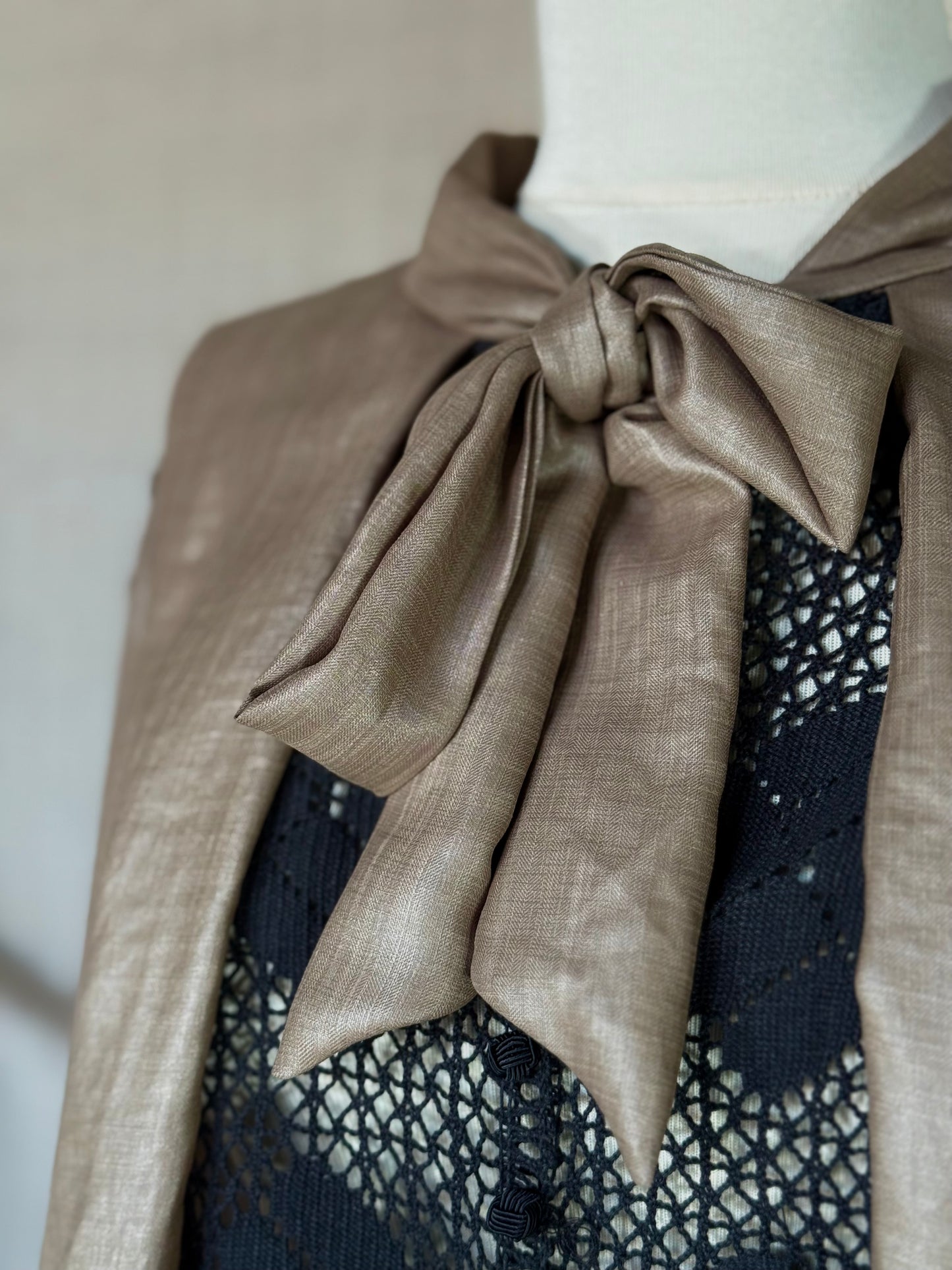 Silk Dress with Black Embroidery