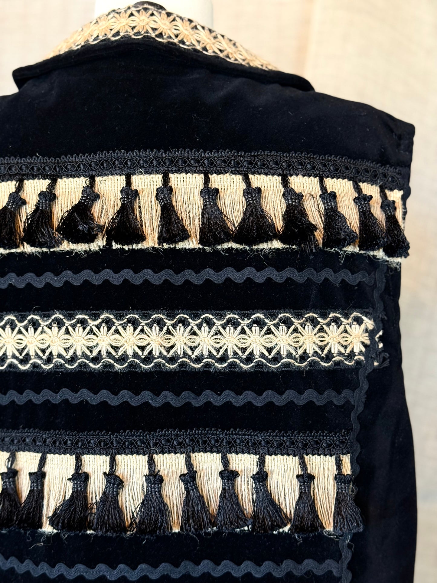 Black Vest with Black and Sandy Details