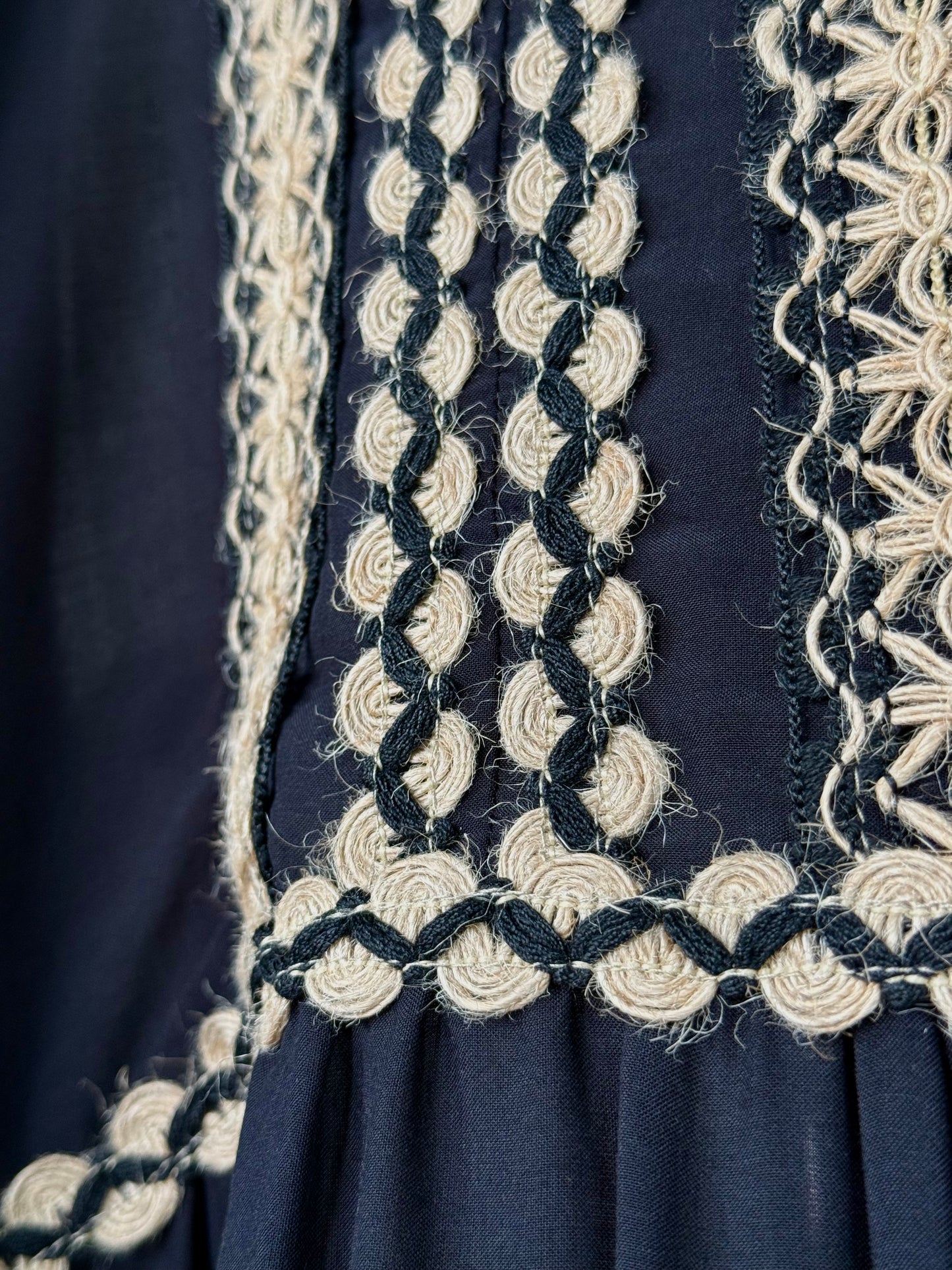 Folklore-inspired Dress with Black Details