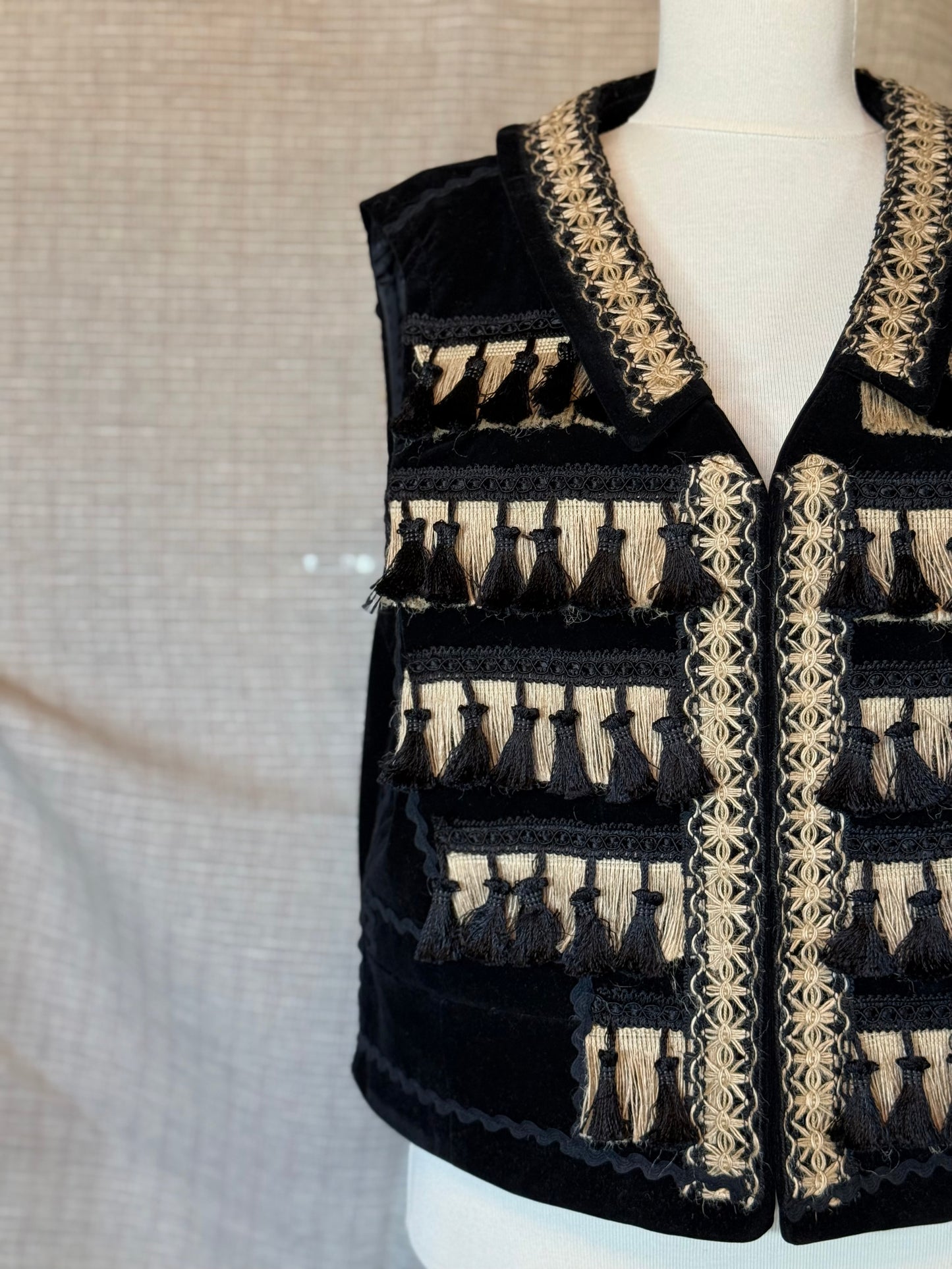 Black Vest with Black and Sandy Details