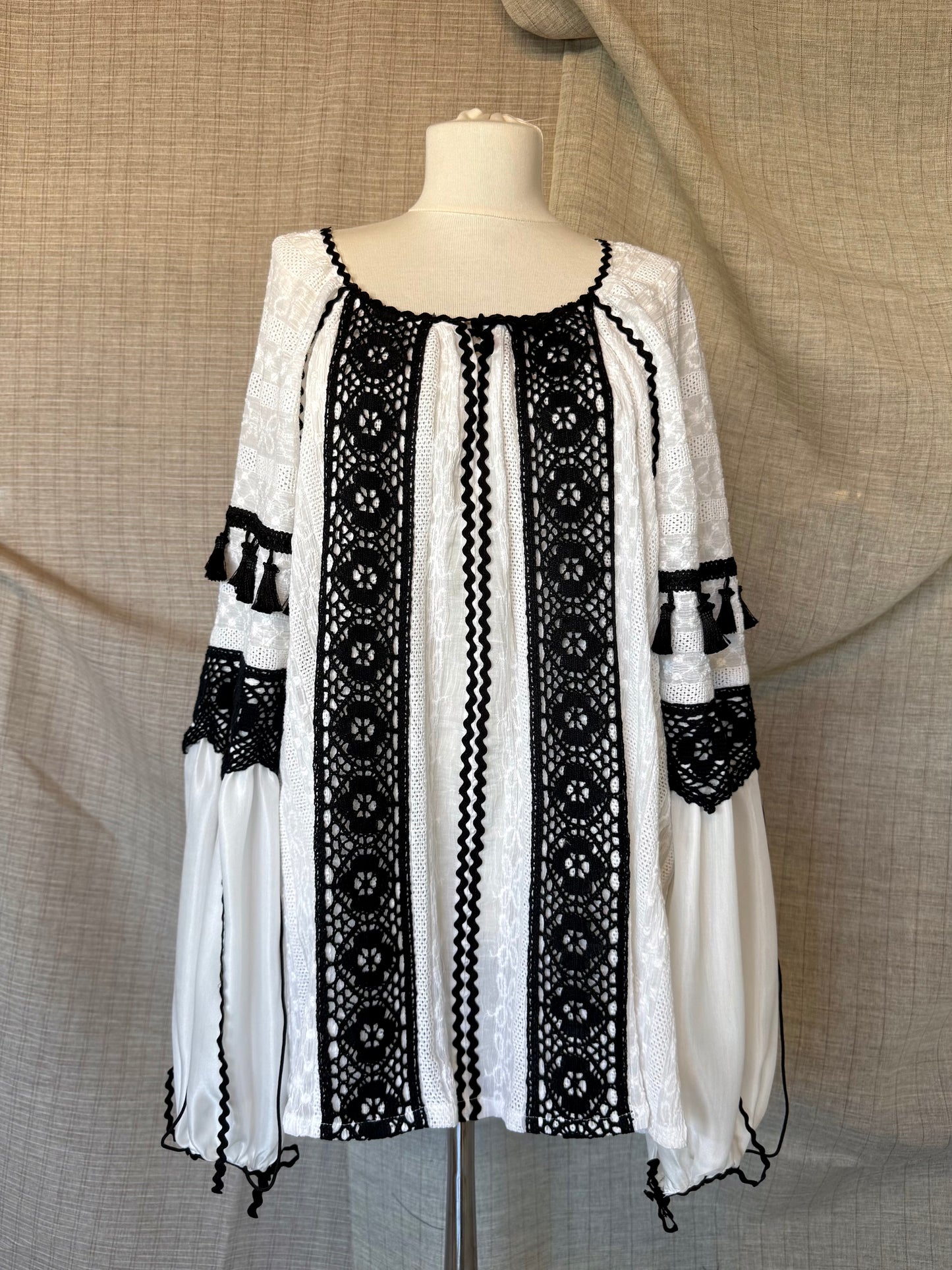Romanian Blouse With Black Details