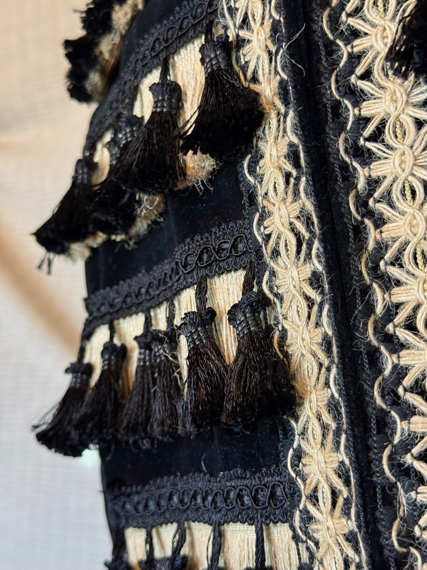 Black Vest with Black and Sandy Details