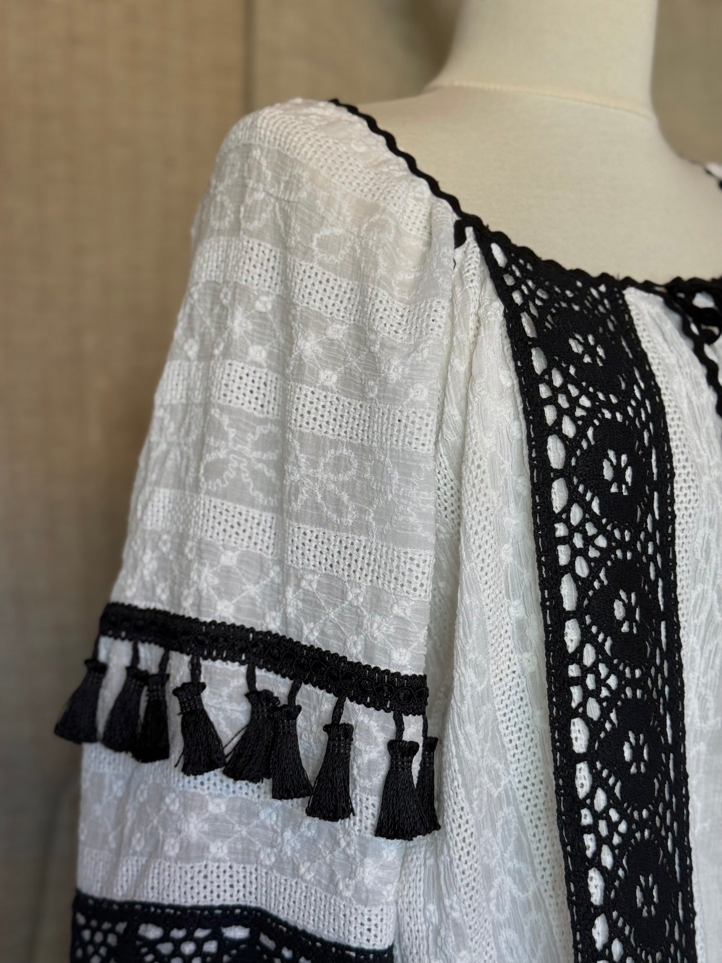 Romanian Blouse With Black Details