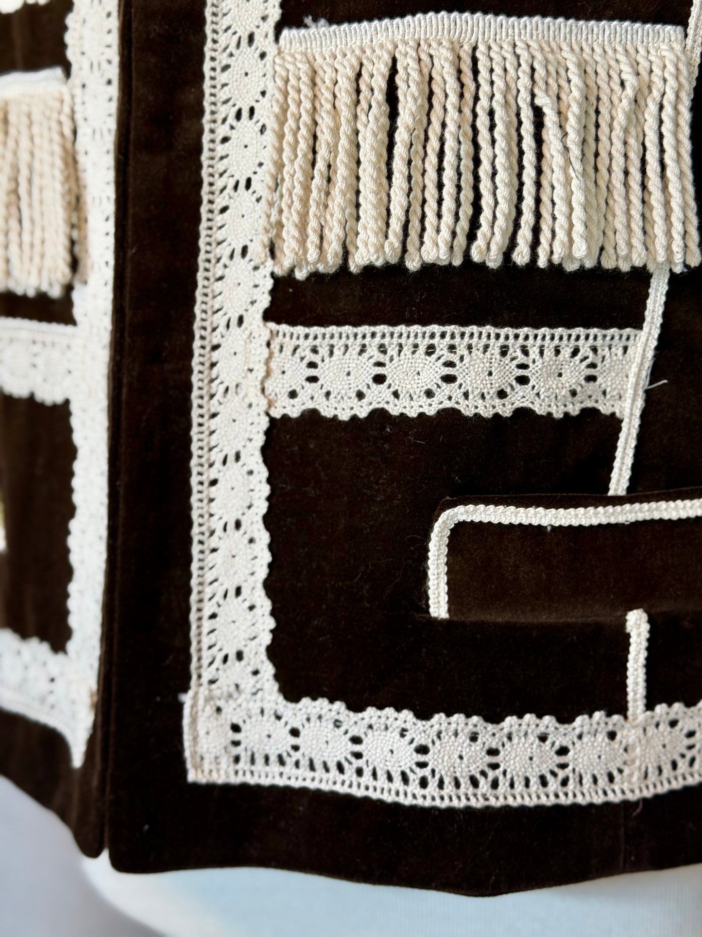 Black Vest with Ivory Details