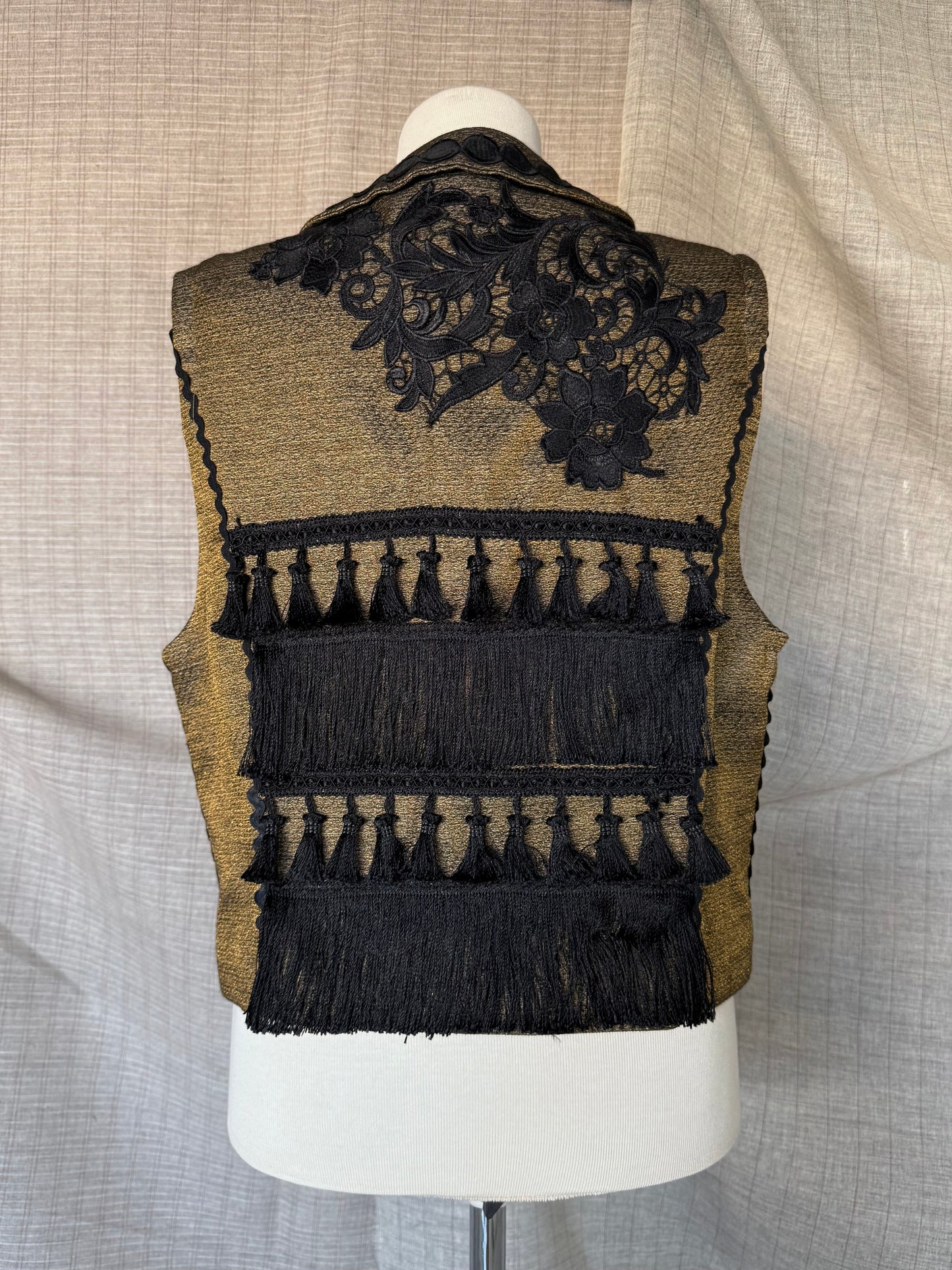 Khaki Vest with Black Details