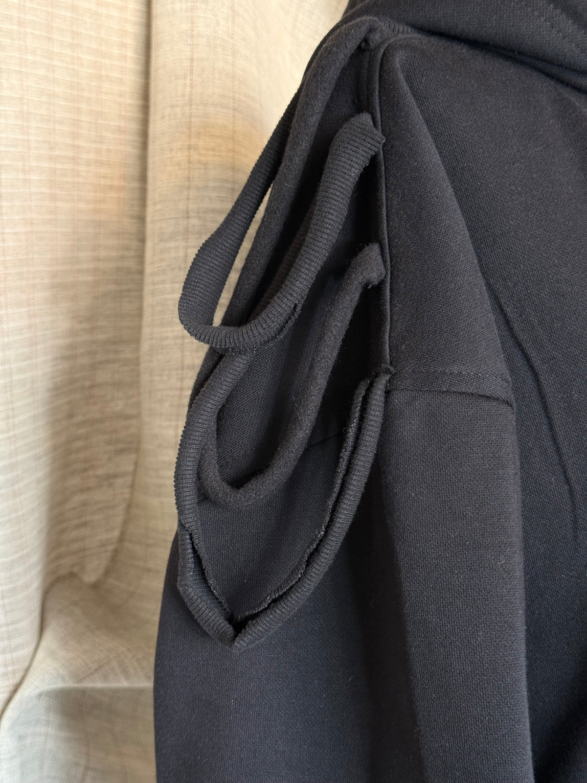 Black Hoodie With Sequin Details