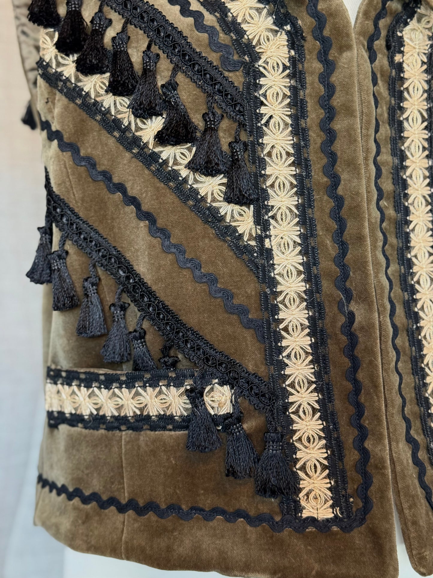 Velvet Vest With Fringe