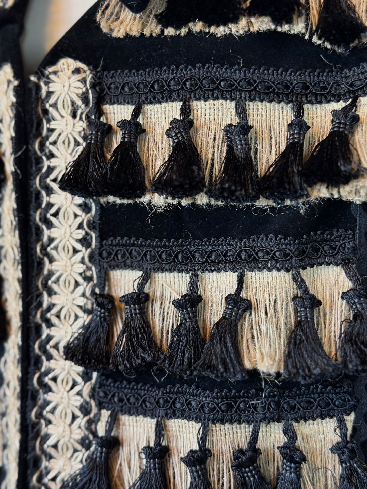 Black Vest with Black and Sandy Details