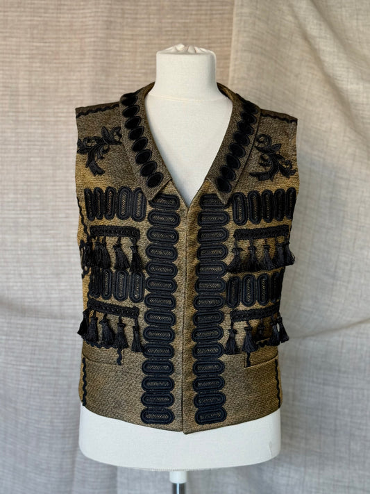 Khaki Vest with Black Details