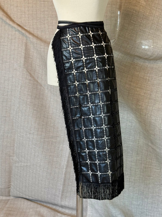 Black Faux Leather Half Skirt