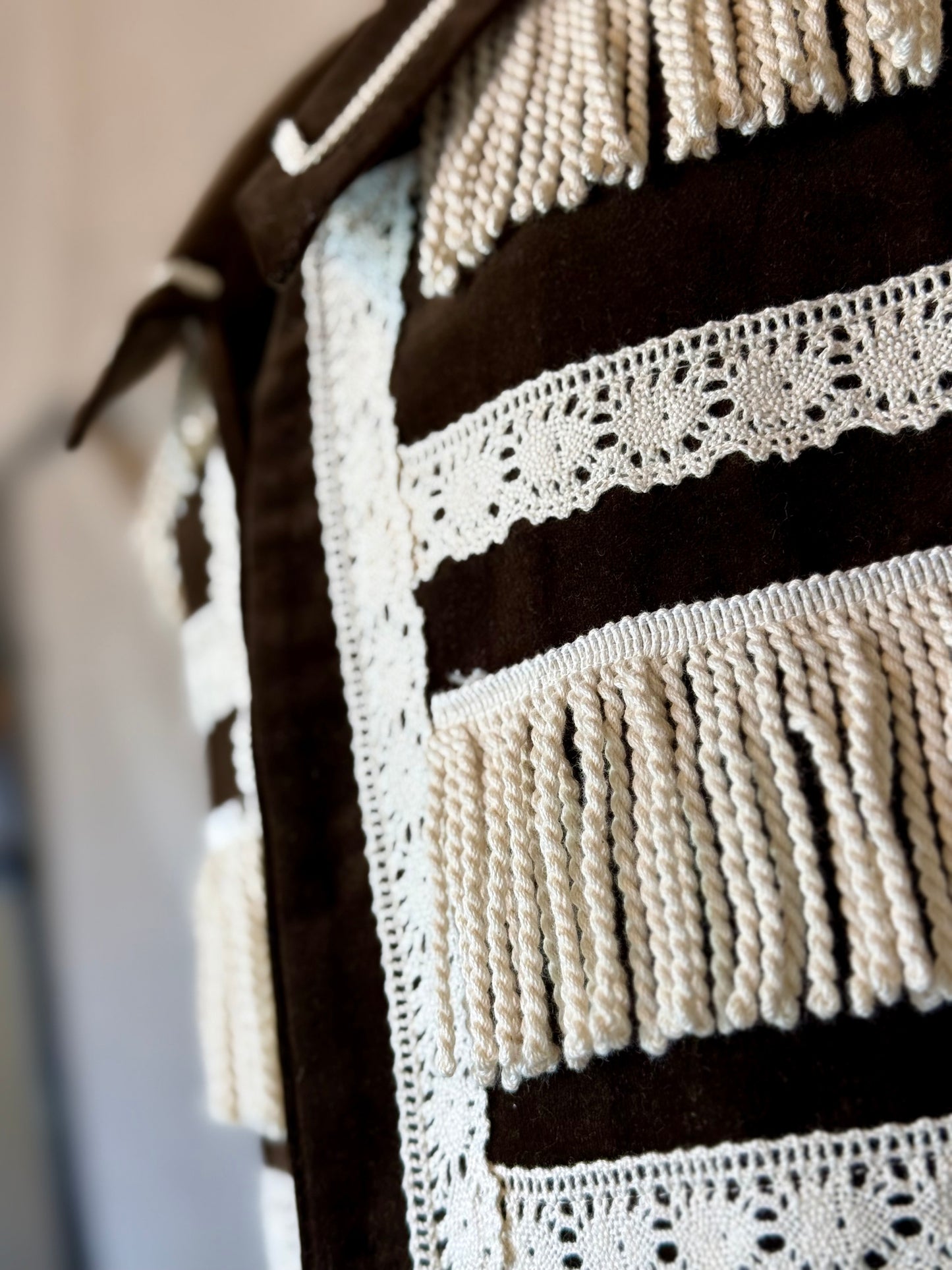 Black Vest with Ivory Details