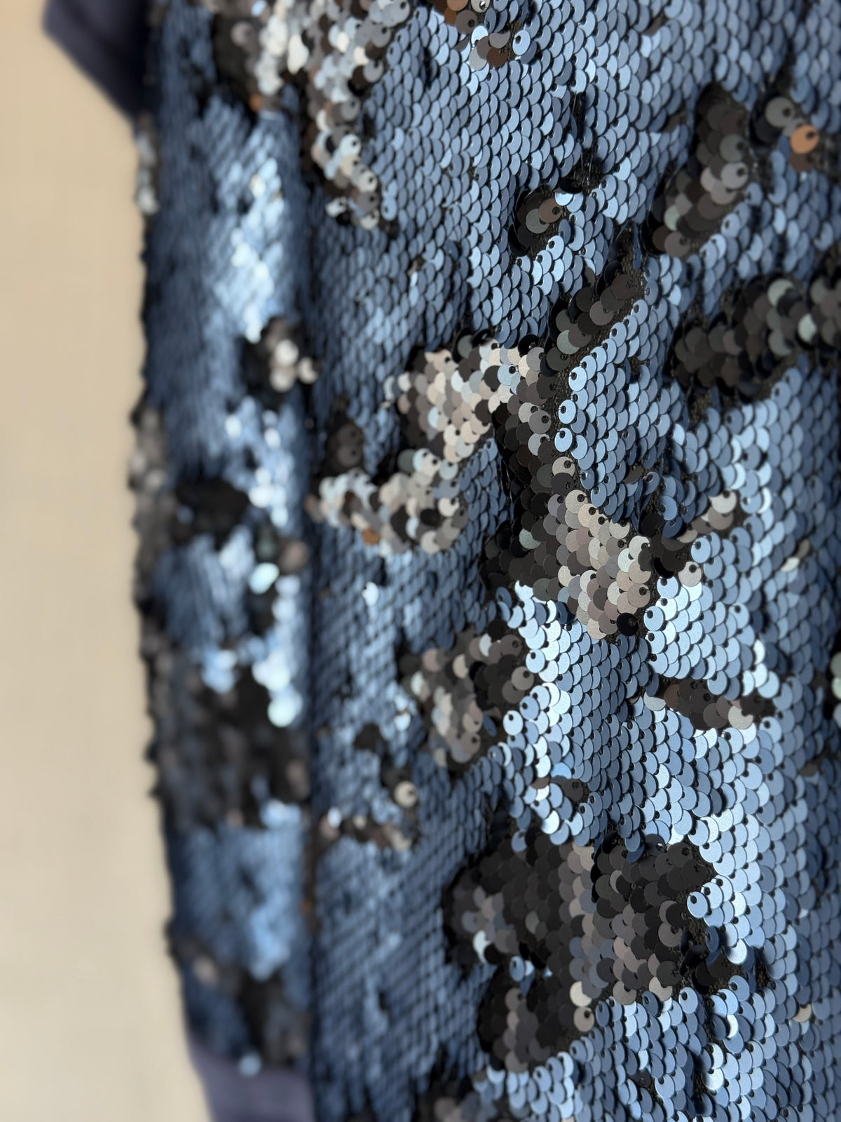 Blue Sequin Hoodie Dress