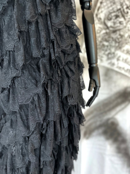 Puzzle Black Layered Lace Dress