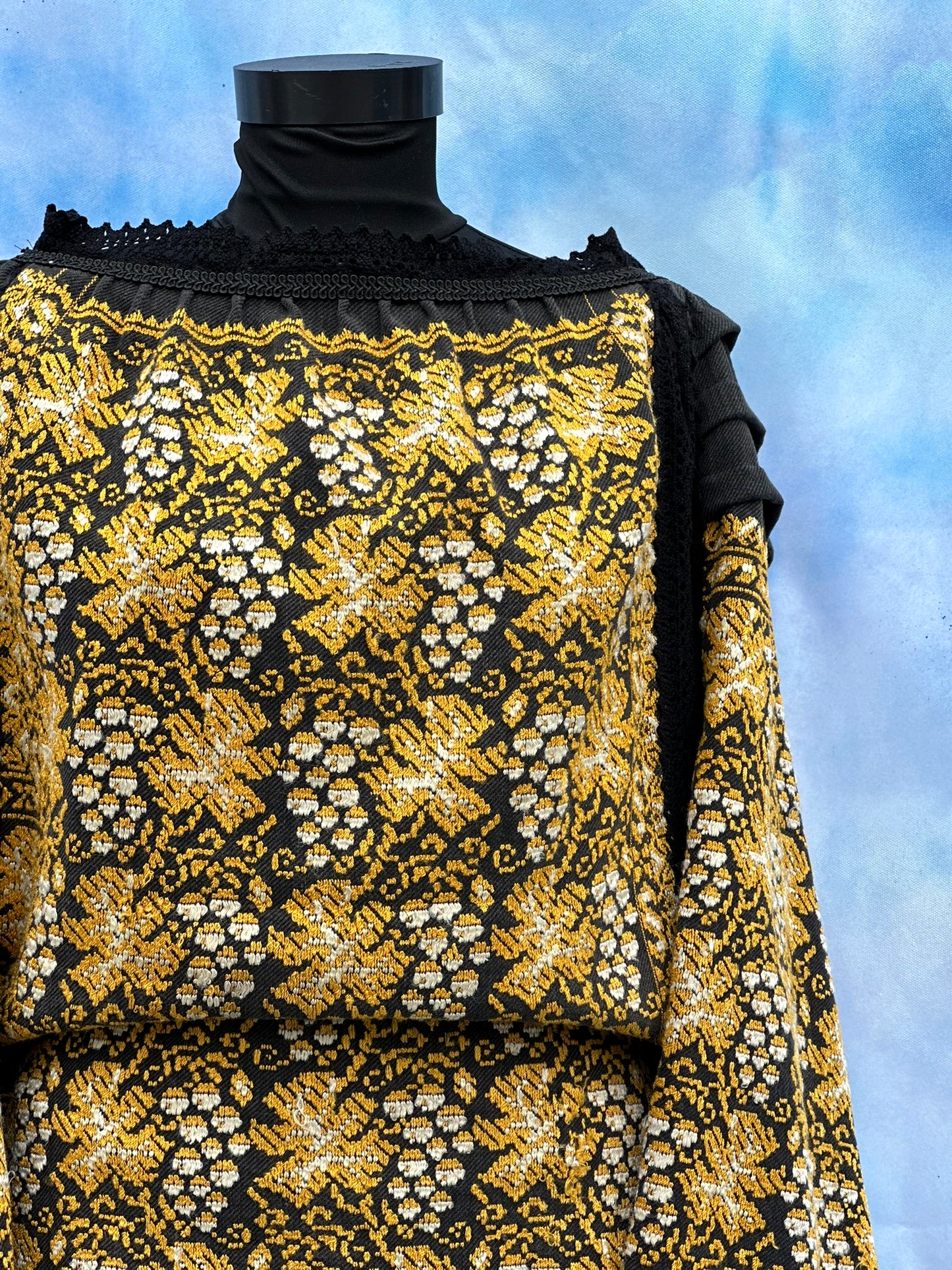 "Dor" Black and Yellow Traditional Romanian Blouse