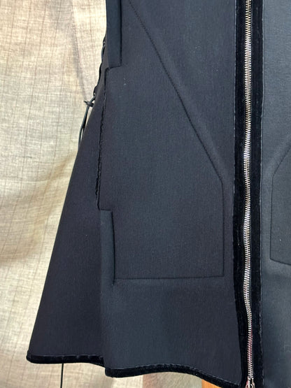 Black and Grey Asymmetrical Vest