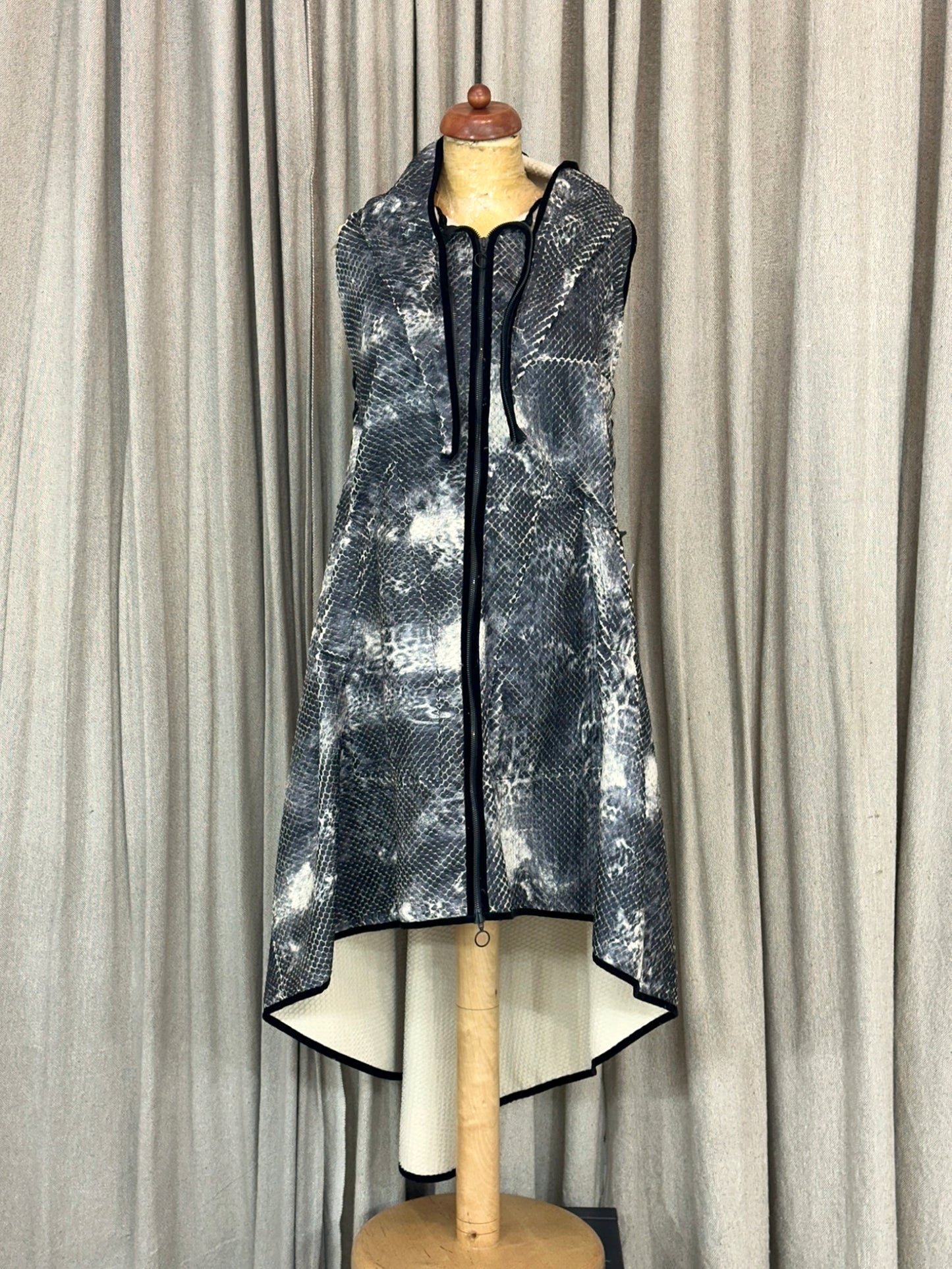 Grey Snake Skin Print Adjustable Vest