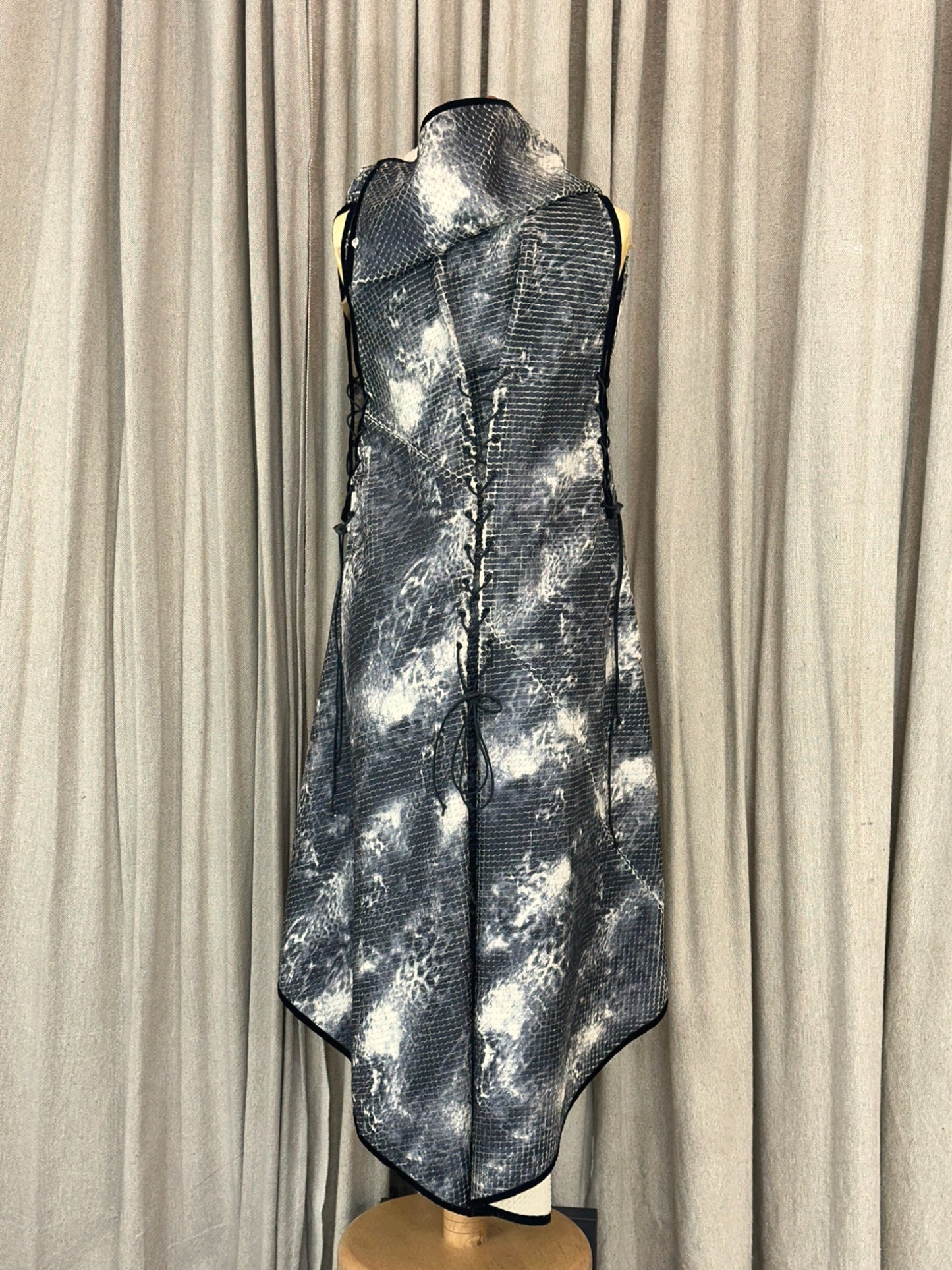 Grey Snake Skin Print Adjustable Vest