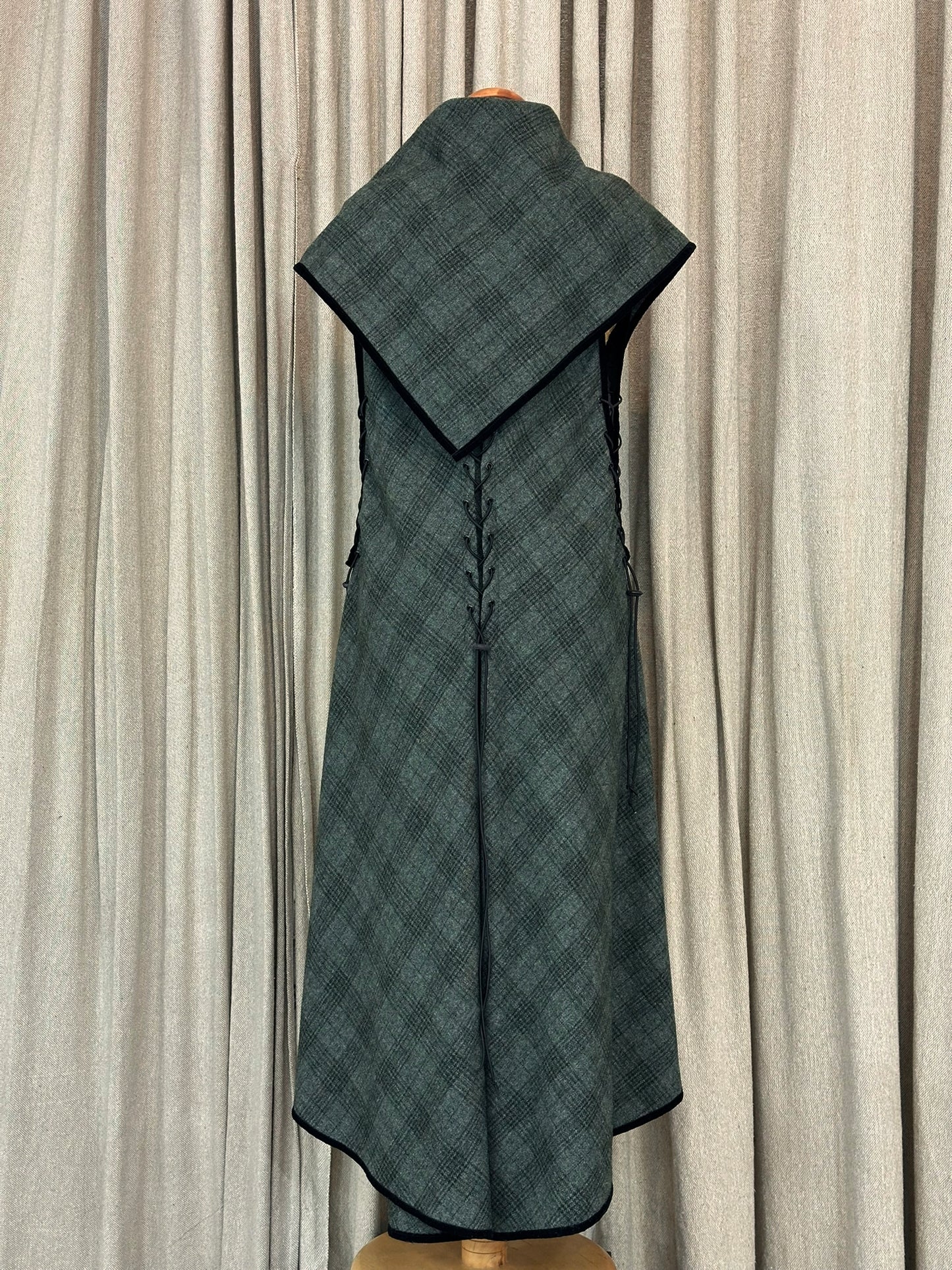 Green Checkered Adjustable Vest