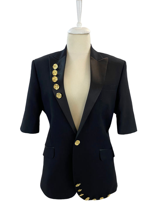 Black Jacket with Golden Accent Buttons
