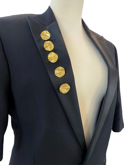 Black Jacket with Golden Accent Buttons