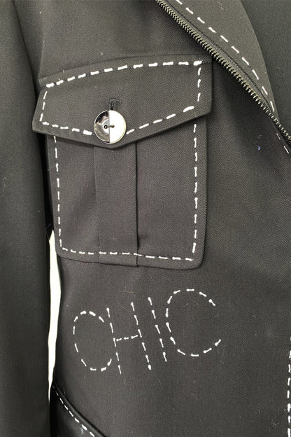 Hand-Painted Black Jacket