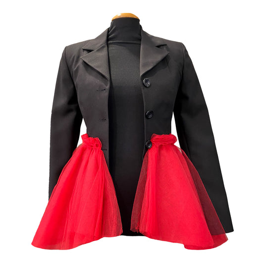 Black Jacket With Red Tulle