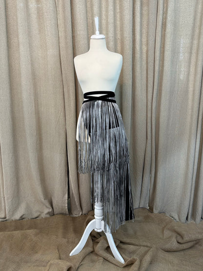 Silver Fringe Half-Skirt