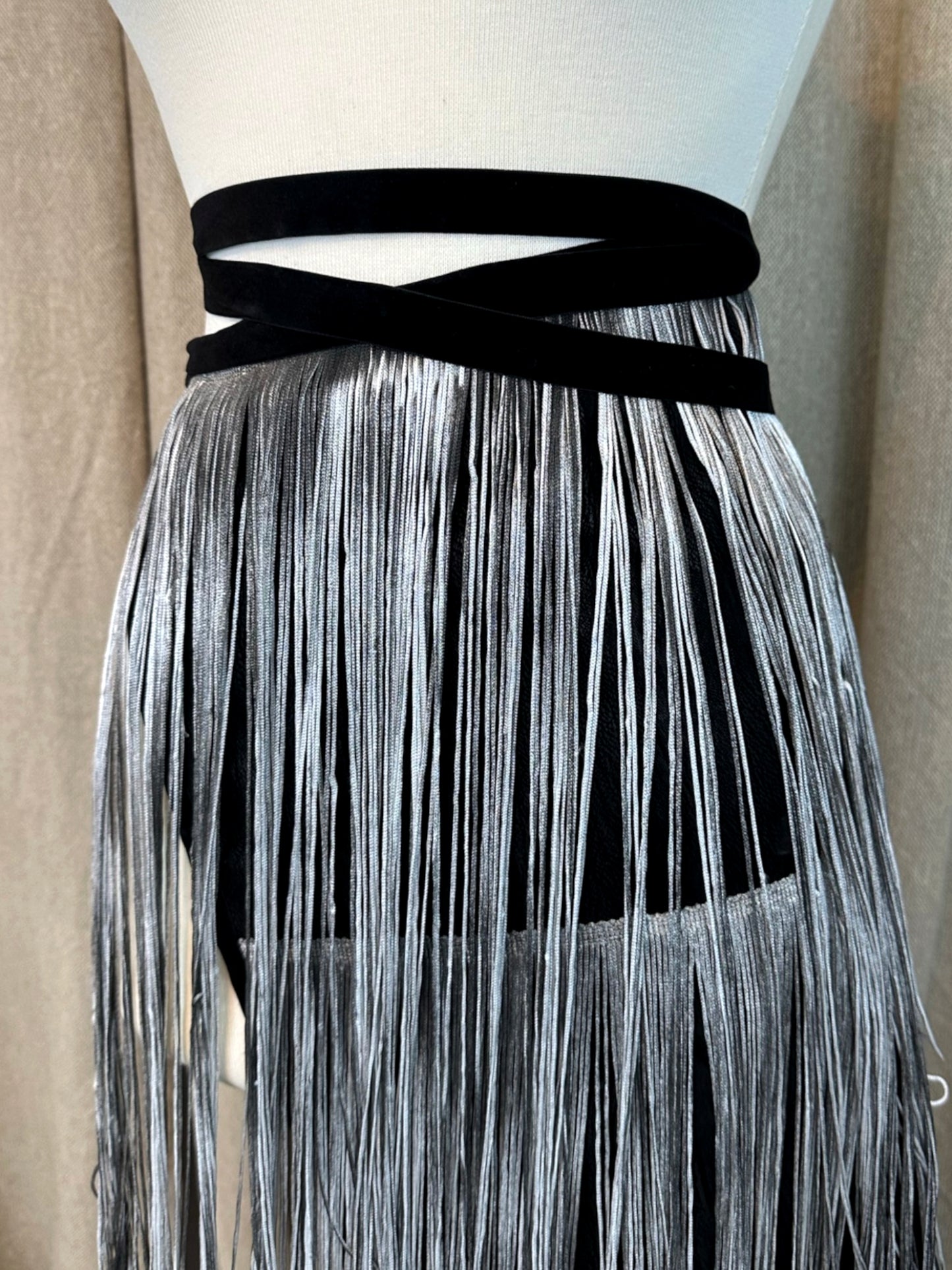 Silver Fringe Half-Skirt