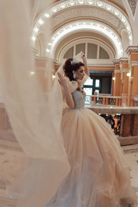 Organza Wedding Dress With Crystals
