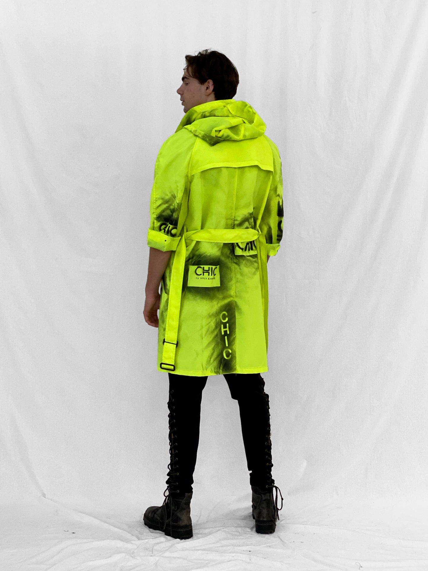 MANIFESTO Neon Green Trench Coat