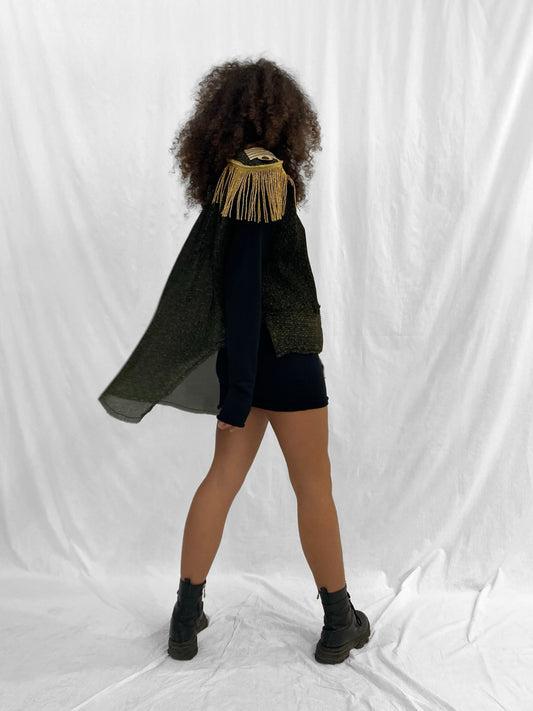 Dark Olive Cape Top